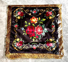 Decoration Michal Negrin Beautiful Black Velvet Pillow Cover  Colorful flowers. picture