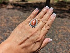 Navajo Women's Ring Spiny Oyster Stone Native American Signed Martinez sz 8.25 picture
