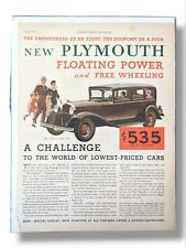 VINTAGE 1931 PLYMOUTH NEW CAR AD - LADIES HOME JOURNAL Aug, 1931 Matted  picture