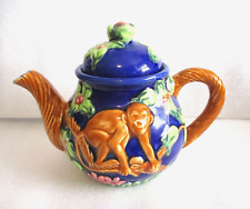 Bella Casa by Ganz Teapot Monkey and Flower Cobalt Blue Ceramic picture