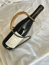 Vintage Carl Aubock Brass and Wrapped Cane Wine Bottle Holder 1950’s Austria MCM picture