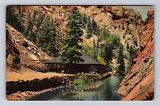Colorado Springs CO-Colorado, Trout Pool, Pavilion, Seven Falls Vintage Postcard picture