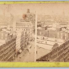 c1870s New York City Post Office Signs Real Photo Stereoview Baker Godwin V40 picture