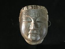 Q1672 Japanese Metal Buddhist Buddha Face Mask Vintage Wall Hanging Interior picture
