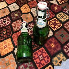 2 Grolsch Swing Top Lids Empty 15.2 Oz Beer Bottles Great for Home Brew Brewers picture