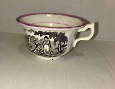 Antique Pink Luster Transferware Staffordshire Cup mid 19th c. picture