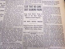 1931 MAY 8 NEW YORK TIMES - DIAMOND OWN GANG SHOT HIM - NT 4134 picture