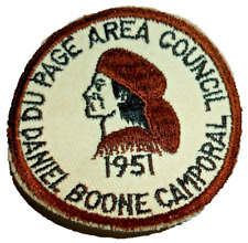 Vintage BSA Patch Du Page Area Council Daniel Boone Camporal 1951 picture