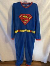 Superman Pajamas-Costume, Adult Men’s Size Large 1-pc With Detachable Cape picture