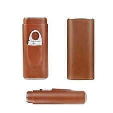 Portable 3pcs Holder Cigar Travel Case with Stainless Cutter Cedar Lined picture