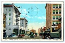 1927 Central Avenue Showing Adams Hotel Phoenix Arizona AZ Posted Cars Postcard picture