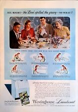 1944 Westinghouse Print Ad Laundromat Wash Table Linens Washables Automatically picture