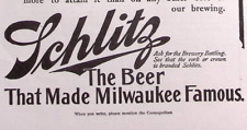 1907 SCHLITZ BEER THAT MADE MILWAUKEE FAMOUS VINTAGE ADVERTISEMENT Z389 picture