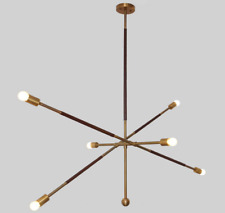 6 Lights Tandem Pendant Light Fixture - Sputnik Brass Chandelier Light Fixture picture