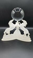 Three Horses Holding a Ball Frosted Glass Figurine  picture
