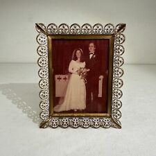 Vintage Carr- Craft Metal Ornate 4x3 Picture Frame picture