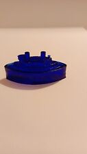  Vintage Cobalt Blue Glass REMEMBER THE MAINE Navy Ship Trinket Collector's Dish picture