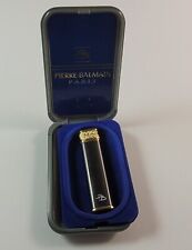 PIERRE BALMAIN Gold Black Designer Lighter with Case Made In France Works New 3
