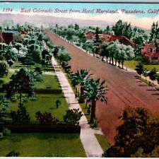 c1910s Pasadena, CA East Colorado Street Birds Eye from Hotel Maryland Cali A219 picture