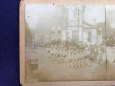 ANTIQUE 2 SIDED REAL PHOTO STEREOVIEW CARD SYRACUSE FAIR BEAR BALDWINSVILLE NY picture