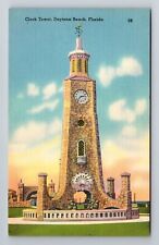 Daytona Beach FL-Florida, Clock Tower, Antique Vintage Souvenir Postcard picture