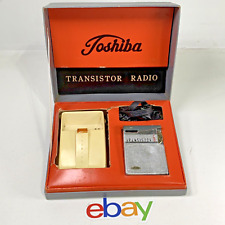 ULTRA RARE 1960 TOSHIBA 6TP-395 Transistor Pocket Radio w/ Box & HTF Accessories picture