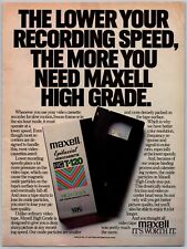 Maxell VHS HG T-120 Trimmed Original Magazine Print Ad Popular Electronics 1981 picture