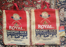 Lot of 15 Royal Basmati Rice Burlap 20Lb Bags with Handle & Zipper Empty NO RICE picture