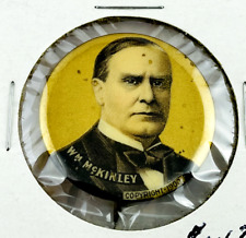 Antique W. M. McKinley Presidential Campaign Pin Button Gold Tone 1900 picture