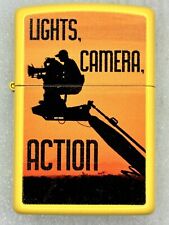 2017 Lights Camera Action Yellow Zippo Lighter NEW picture