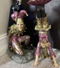 TMS 2003 The Jester Vintage Wine Bottle Holder Wine Glass Holder Rare Figurines picture