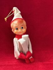 Rare  Small Shelf Elf Dressed In Red And White Made In Japan 4” picture
