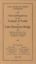 1929 LAKE CHAMPLAIN BRIDGE COMMISSION Traffic Control Rules & Regulations Bklt picture