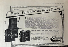 IHAGEE PATENT FOLDING REFLEX CAMERA .H.E. METZKES & CO. 1930 PRINT AD picture