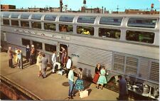 Hi-Level Dome Car, El Capitan Santa Fe Train - 1957 Fred Harvey Chrome Postcard picture