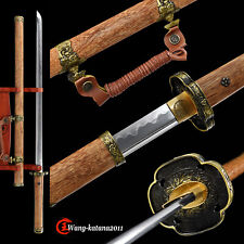Lion Ninjato Clay Tempered T10 Rosewood Japanese Samurai Ninja Straight Sword picture