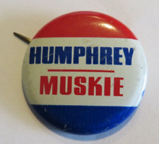 1968 HHH Hubert Humphrey / Muskie President Campaign Pin Pinback Button picture