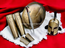 300 King Spartan Costume Damage Spartan Helmet Spartan Leg Greaves & Arm Sparta picture