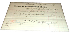 SEPTEMBER 1873 VERMONT & MASSACHUSETTS B&M VOUCHER  picture