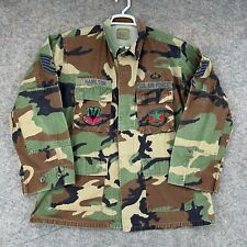 Vintage US Air Force BDU Top Mens Medium Regular Green Woodlands Camouflage A2 picture