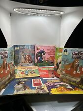 read along book and record Lasssie Mickey Mouse Pink Panther Fox Benji Lot Of 10 picture