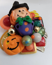 Artistic Halloween Witch Pumpkin Chunky Layered Brooch Lapel Pin picture
