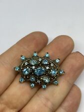 VINTAGE 1951 HOLLYCRAFT CORP BLUE TOPAZ? RHINESTONE PIN/BROOCH picture