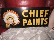 ANTIQUE ORIGINAL CHIEF PAINTS DOUBLE SIDED ADVERTISING METAL SIGN 28