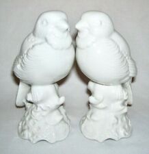 DRESDEN ~ Vintage Pair of White Porcelain SPARROW BIRD Figurines (#525)~ Germany picture