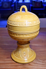 A 20th Century Chinese Yellow Glazed Altar Vessel, ‘Dou’, Incised Qianlong Mark picture