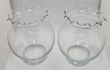 Vintage Princesses House High Quailty Glass Candle Holders With Ruffled Edges picture
