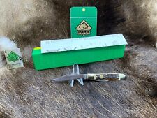  1982 Puma 620 Pony Knife With Stag Handles In Green/ Yellow Factory Box & Tag picture