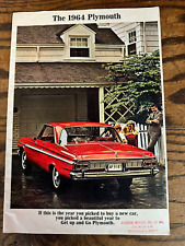Vintage 1964 Plymouth Car Sales Dealer Brochure ~ Automobile Fury picture