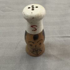 Vintage 1950’s Wooden Salt Shaker Chef Hat Mid Century Hand Painted picture